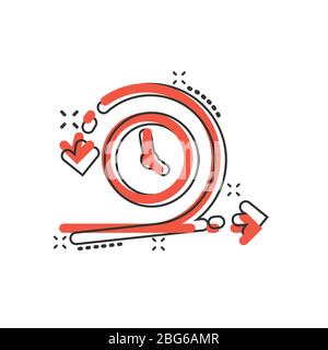 Agile Ikone im Comic-Stil. Flexible Cartoon Vektor-Illustration auf weißem isolierten Hintergrund. Pfeilzyklus Splash-Effekt Geschäftskonzept. Stock Vektor