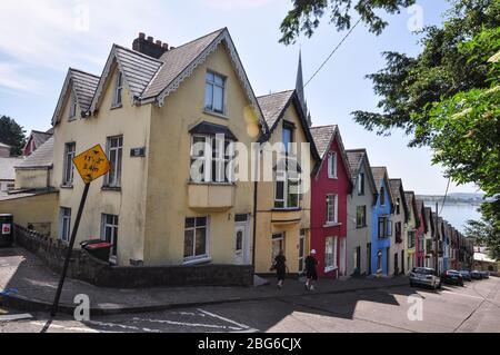 Cobh bunte Häuser, Irland Stockfoto