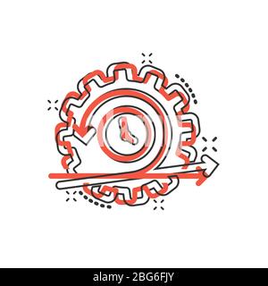 Agile Ikone im Comic-Stil. Flexible Cartoon Vektor-Illustration auf weißem isolierten Hintergrund. Pfeilzyklus Splash-Effekt Geschäftskonzept. Stock Vektor