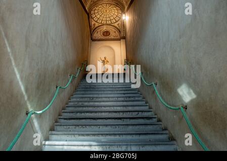 Florenz Italien 23. Februar 2020: Innenraum des Palazzo Vecchio Sitz des stadtrates von Florenz mit seinen wunderbaren Werken der antiken Kunst Stockfoto