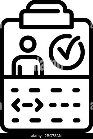 Zwischenablage mit Codierung man-Symbol, Outline-Stil Stock Vektor