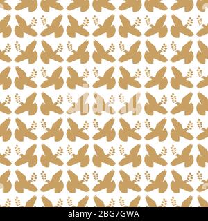 Gold vintage Frieden Taube nahtlose Muster oder Hintergrund. Vektorgrafik Stock Vektor