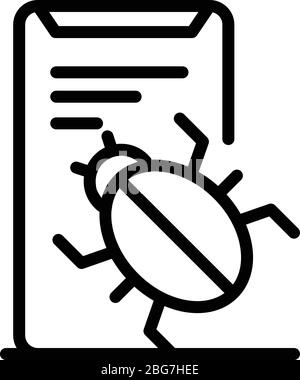 Fehler im App-Symbol, Gliederungsstil Stock Vektor