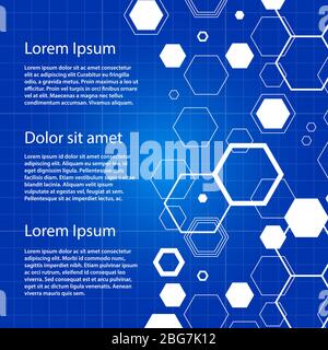 Weiße Waben und kreisförmige bauhaus abstrakt geometrische Hintergrund Vorlage Banner und Poster. Vektorgrafik Stock Vektor