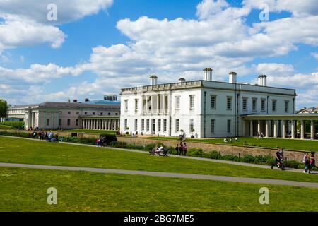 Royal Observatory Gardens Greenwich England Prime Meridian Zero Longitude Hemisphären London UK Europa EU Stockfoto