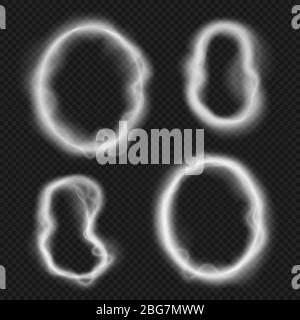 Zigarettenrauch Ring Wolken. Shisha, vape rund Dampf Vektor-Illustration isoliert auf transparentem Hintergrund. Realistische Form dynamischen Dampf, Effekt zu Stock Vektor