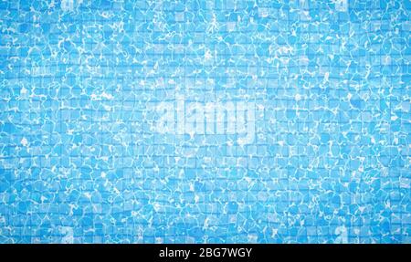 Schwimmbad unten Kausalge Wellen und Strömung mit Wellen Hintergrund. Sommer Hintergrund. Textur der Wasseroberfläche. Ansicht von oben. Vektorgrafik b Stock Vektor