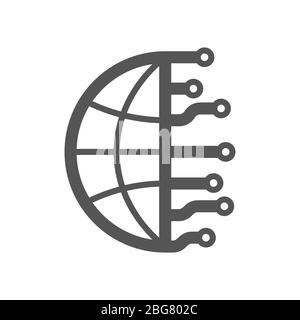 Internet der Dinge, IoT, IIoT und Netzwerkkonzept für vernetzte Geräte. Digital Planet, Industrie 4.0 Konzept. EPS 10 Stock Vektor
