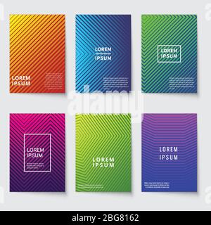 Abstrakter Hintergrund. Moderne Einbände mit geometrischem Linienmuster. Vektordesign mit minimalen Farbverläufen. Poster minimalistische Geometrie, colorfu Stock Vektor