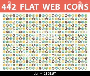 Satz von Symbolen, Symbolen, Zeichen, Emblemen. Flaches Webdesign Stock Vektor