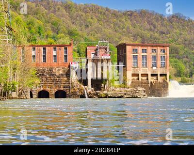 Wasserkraftwerk in Gauley Bridge WV USA Stockfoto