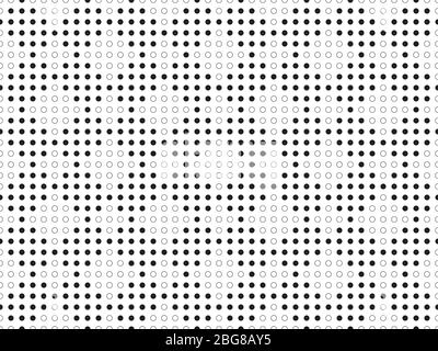 Nahtlose monochrome ethnischen Motiv Hintergrund Tapete von kreisförmigen schwarzen und weißen Punkten in einem Mosaik-Muster Stock Vektor