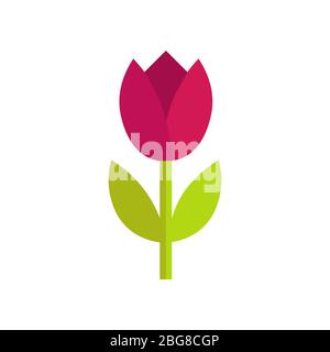Tulip, flaches Design. Vektorgrafik Stock Vektor