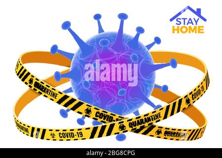 Covid-19 Coronavirus Quarantäne zu Hause bleiben Stock Vektor