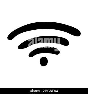 Niedliche Hand gezeichnet Doodle einfache wi-Fi-Symbol. Isoliert auf weißem Hintergrund. Vektorgrafik. Stock Vektor