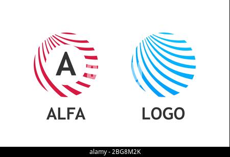 Runde Logo mit Spirale abstrakte Form für Unternehmen oder Website. Vektor-Emblem auf weiß isoliert. Stock Vektor