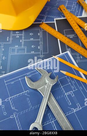 Teil des architektonischen Projektes Stockfoto