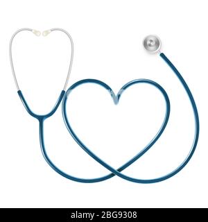 Medical and Health Care Konzept, Arzt s Stethoskop isoliert auf weißem Hintergrund. EPS 10 Stock Vektor