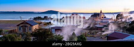 Anglikanische Kirche im Dorf Ohinemutu Maori, Rotorua, Nordinsel, Neuseeland Stockfoto