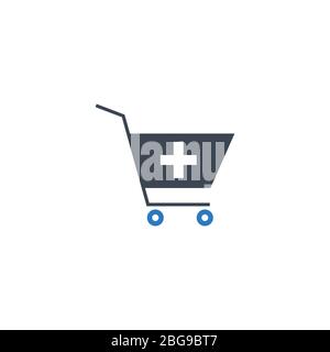 Symbol für Glyphe im Zusammenhang mit dem Einkauf von Drogerien. Stock Vektor