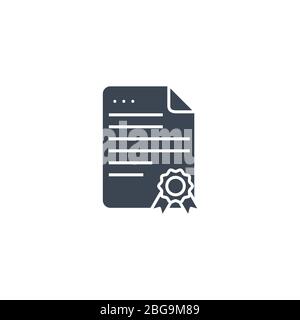 Symbol für zertifikatsbezogene Vektorgyphe. Stock Vektor