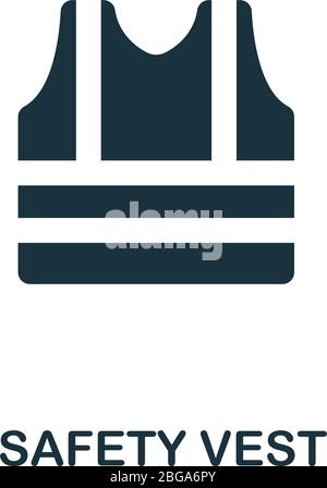 Symbol für Sicherheitsweste. Einfache Illustration aus der persönlichen Schutzkollektion. Creative Safety Weste Icon für Web-Design, Vorlagen, Infografiken Stock Vektor