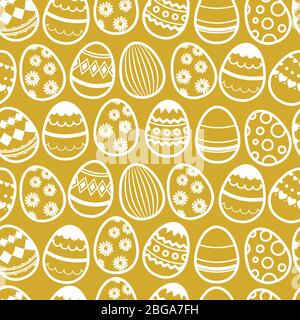 Frohe ostern Wiederholung Vektor Hintergrund. Nahtlose Tapete mit Eiern. Ostern Muster nahtlos mit Linie Eier Illustration Stock Vektor