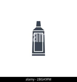 Symbol für die Vektorgyphe der Zahnpasta Tube. Stock Vektor