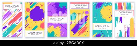 Poster mit strukturiertem Pinsel. Kreative strukturierte abstrakte Rahmen, moderne Grunge raue Elemente Rand, kommerzielle bunte Kunst Layout Vektor Hintergrund Stock Vektor