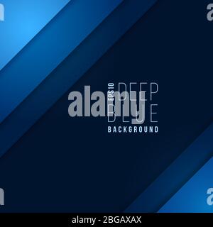 Layout der Business-Vektorvorlage mit überlappenden blauen Papierecken. Abbildung des Banners dunkelblaue Karte und Banner Stock Vektor