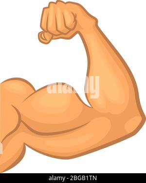 Starker Bizeps. Fitnessstudio Vektor Symbol isolieren. Cartoon-Illustration Stock Vektor