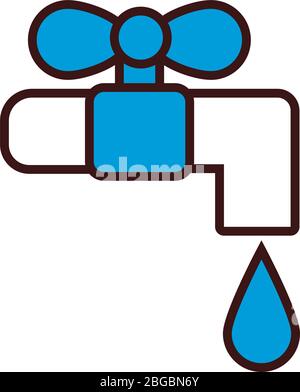 Symbol für Wasserhahnlinie und Füllstil Stock Vektor