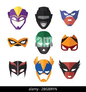 Vektor-Illustrationen von Superhelden Masken Stock Vektor