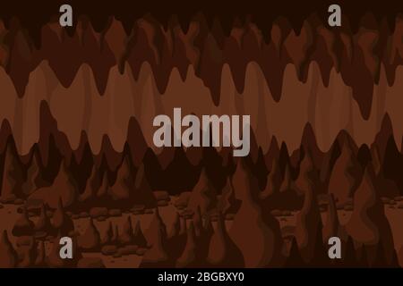 Geheimnis bunten Höhle Tunnel Landschaft Hintergrund unterirdischen Höhle mit Stein Stock Vektor