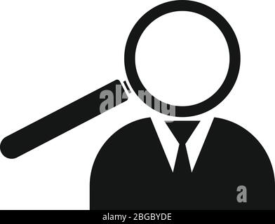 Symbol für die Suche nach dem richtigen Büromitarbeiter. Einfache Illustration des Find Right Office Worker Vektor-Symbol für Web-Design isoliert auf weißem Hintergrund Stock Vektor