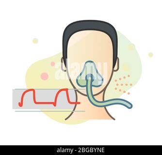 Novel Coronavirus - Unterstützung für nicht invasive Beatmung - Symbol als EPS 10-Datei Stock Vektor