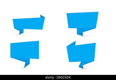 Banner mit Abzeichen. Satz flacher Vektor-Banner isoliert auf weiß Stock Vektor