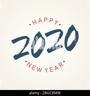 Vintage Happy 2020 Neujahr Banner für Ihre saisonalen Ferien. Designhintergrund 2020. Vektorgrafik EPS.8 EPS.10 Stock Vektor