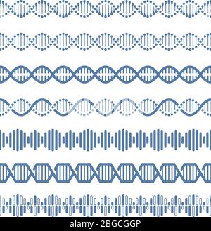 Menschliches Genom Strukturmodell dna-Vektor nahtlose Muster Pinsel. Helix Struktur dna, Forschung menschliches Genom, Vektor-Illustration Stock Vektor