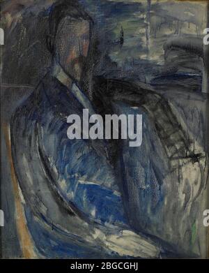 Modigliani-Portraitgemälde des berühmten italienischen Malers Stockfoto