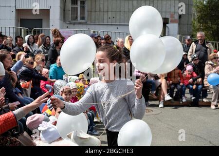 Chabarocsk, Russland - 09. Mai 2019: Konzert zu Ehren des Siegestages im großen Vaterländischen Krieg Stockfoto