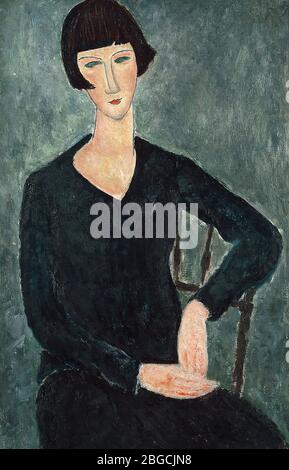 Modigliani-Portraitgemälde des berühmten italienischen Malers Stockfoto