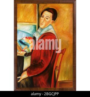 Modigliani-Portraitgemälde des berühmten italienischen Malers Stockfoto