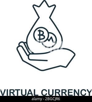 Symbol für virtuelle Währung. Kreativ einfaches Symbol aus der Fintech Kollektion. Line Virtual Currency Icon für Vorlagen, Webdesign und Infografiken Stock Vektor