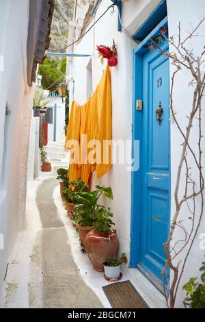 Anafiotika, eine Insel unter der Akropolis Stockfoto