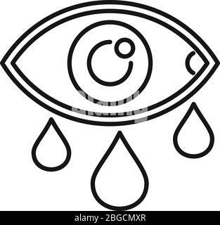 Symbol „weinende Depression“. Umriss weinende Depression Vektor-Symbol für Web-Design isoliert auf weißem Hintergrund Stock Vektor