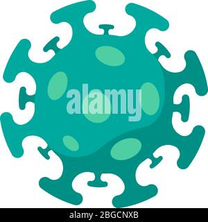 Symbol für die Zellen von Coronavirus-Bakterien. 2019-nCoV neuartiges Corona-Virus-Ausbruchsfarbzeichen. Atemwegsinfektion Risiko Krankheit und covid-19 Grippe-Epidemie Emblem. Vektor-isolierte eps-Abbildung Stock Vektor