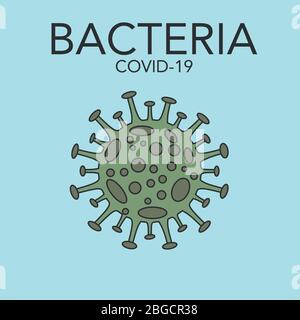 Coronavirus Bakteria Icon, 2019-nCoV neuartige Coronavirus Bakterien. Gefährliches Coronavirus in der Welt. Vektorsymbol Folge 10 Stock Vektor