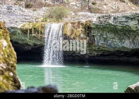 Wasserfall Zarecki krov im Frühling, Istrien, Kroatien Stockfoto