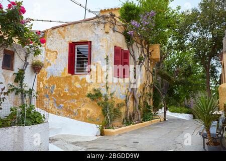 Anafiotika, eine Insel unter der Akropolis, Athen Griechenland Stockfoto